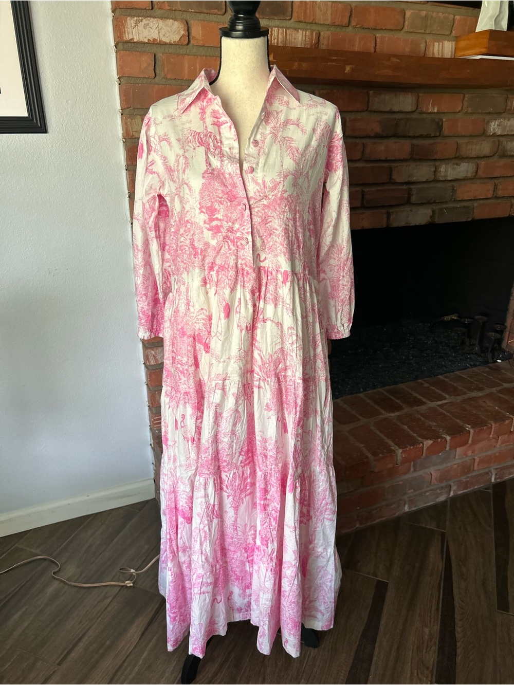 Darlington Isle Safari Print Shirt Dress in Pink Sz M